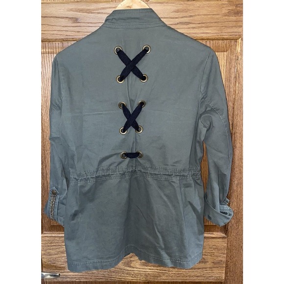 Democracy Jacket Women’s Size Small Military Style Utility Field Cargo Studded - Picture 1 of 10